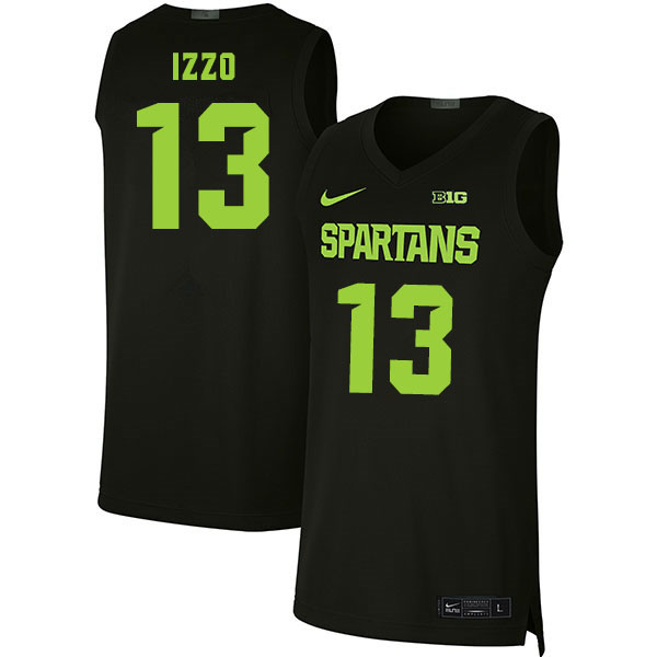 Men Michigan State Spartans #13 Steven Izzo NCAA Nike Authentic Black College Stitched Basketball Jersey MJ41U14FW